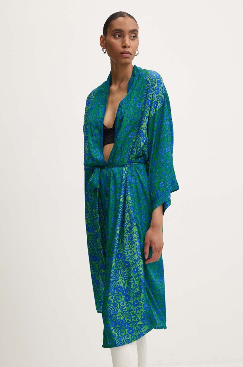 Answear Lab kimono culoarea verde, modelator