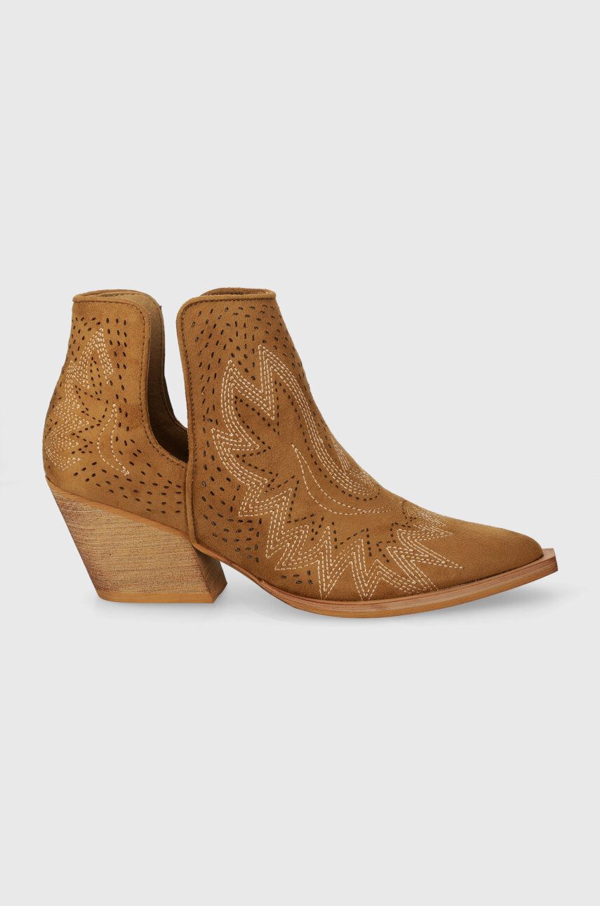 Westernové boty Answear Lab dámské, hnědá barva, na podpatku