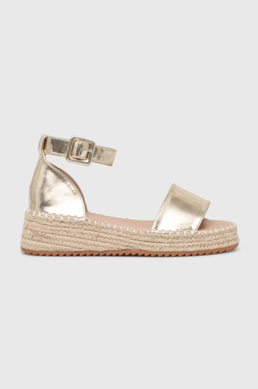 Levně Espadrilky Answear Lab zlatá barva, na platformě