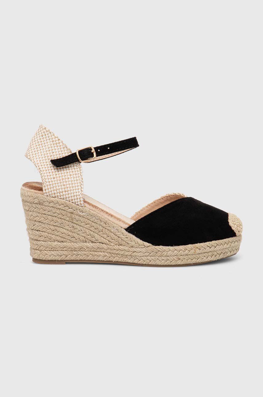 Levně Espadrilky Answear Lab černá barva, na klínku