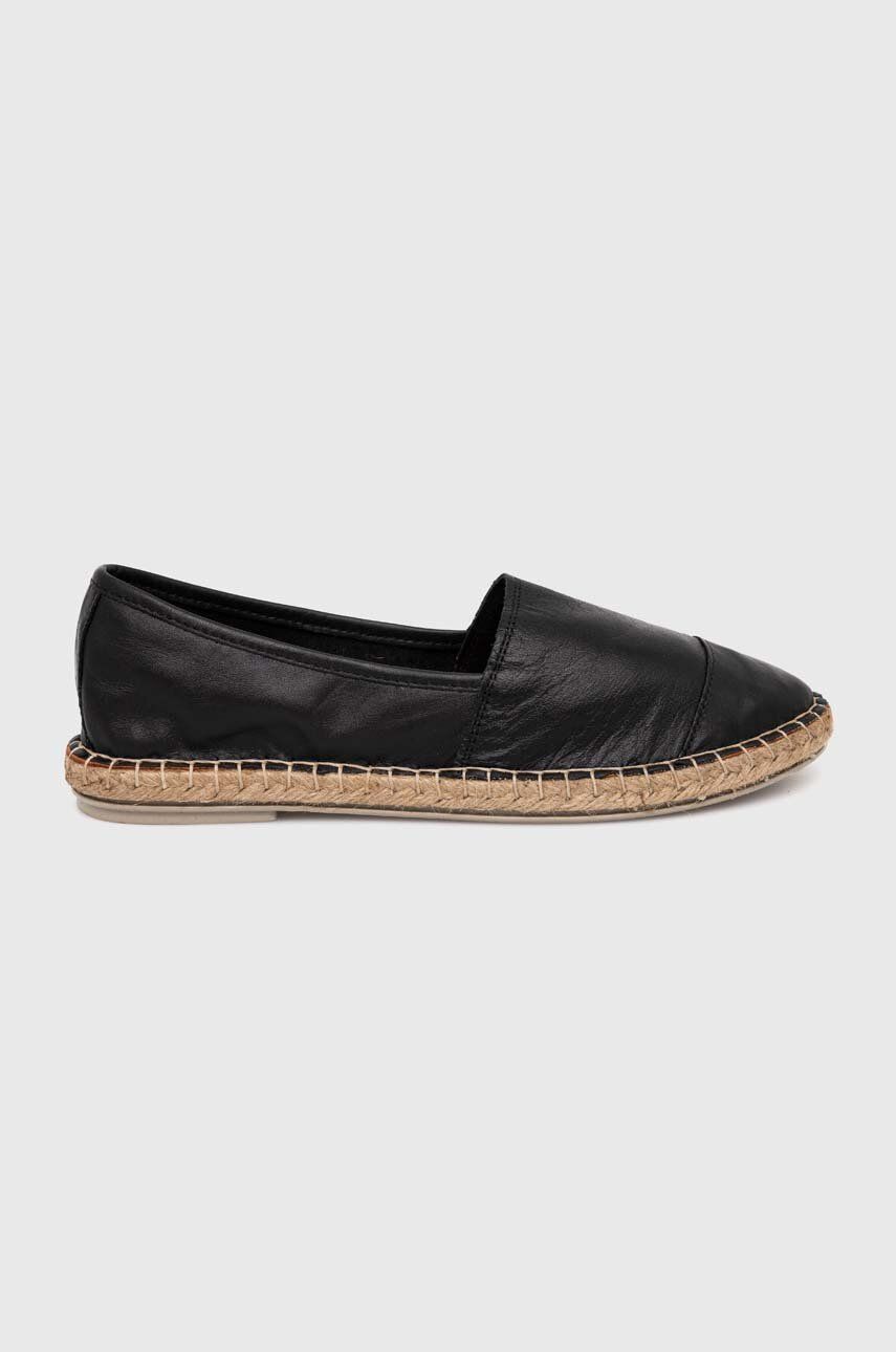 Answear Lab espadrile de piele culoarea negru