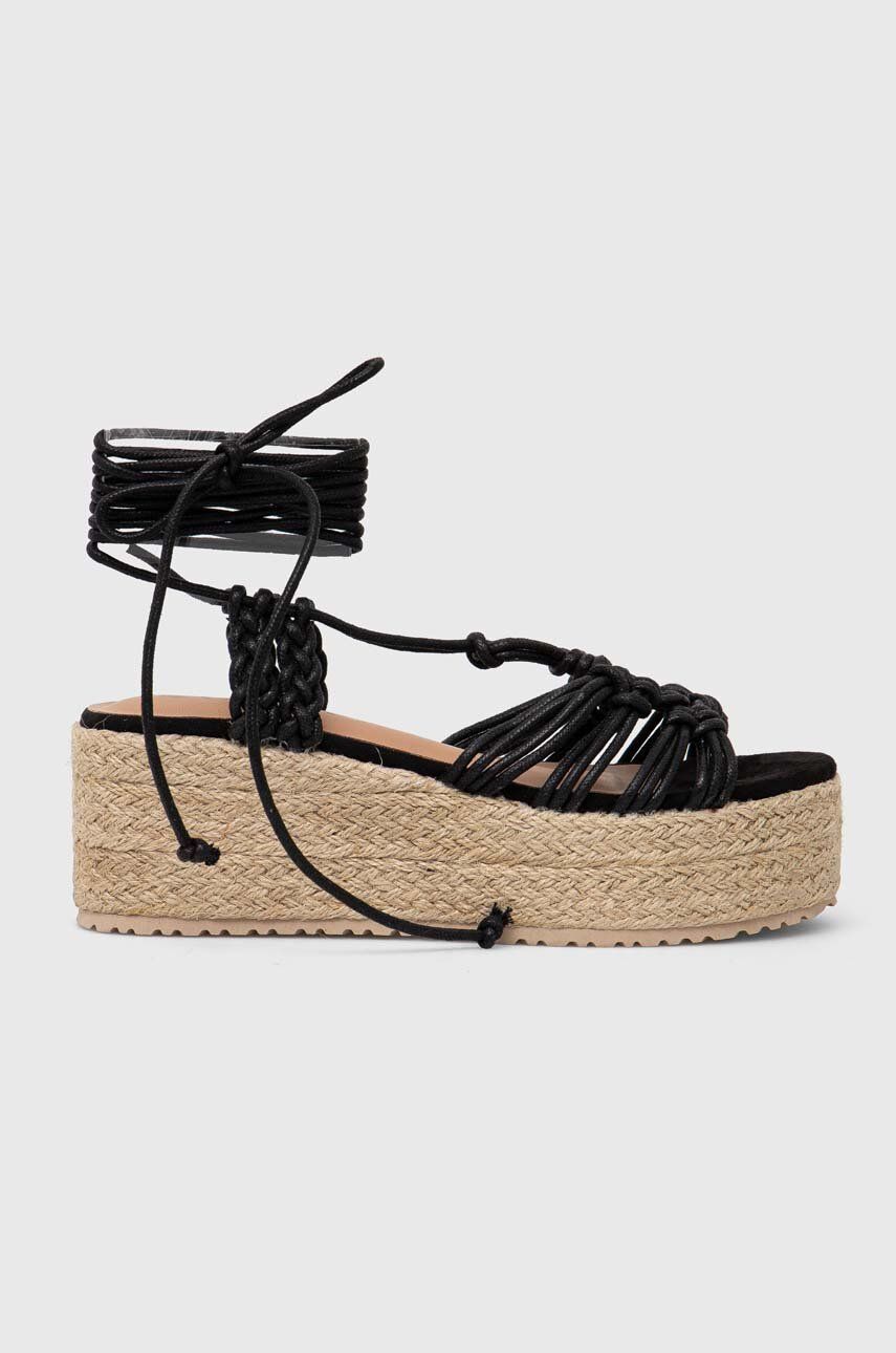 Levně Espadrilky Answear Lab černá barva, na platformě