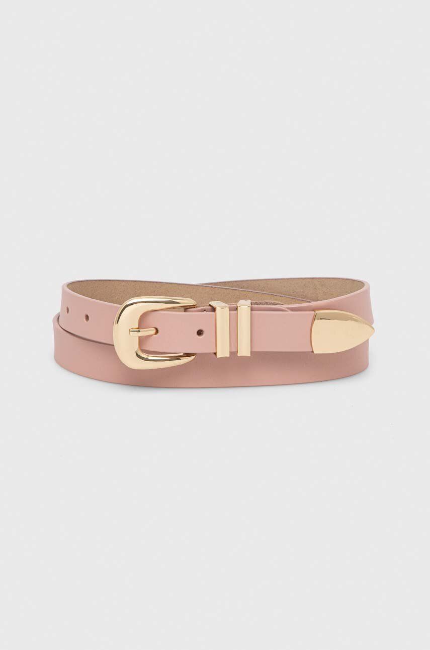E-shop Kožený pásek Answear Lab dámský, růžová barva