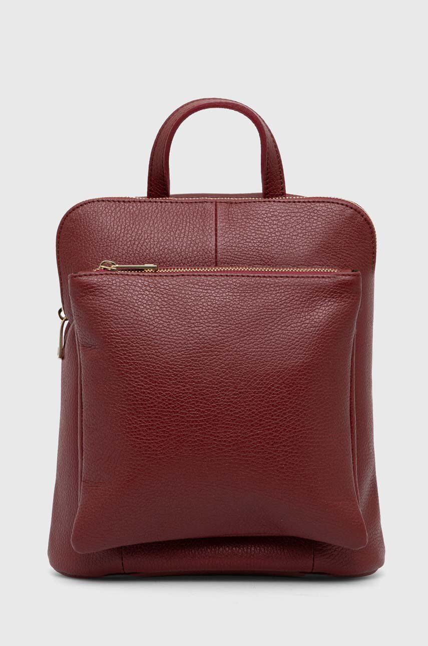 Levně Kožený batoh Answear Lab dámský, červená barva, malý, hladký