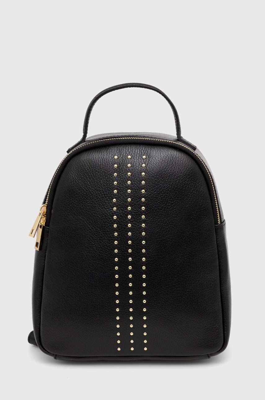 E-shop Kožený batoh Answear Lab dámský, černá barva, malý, hladký