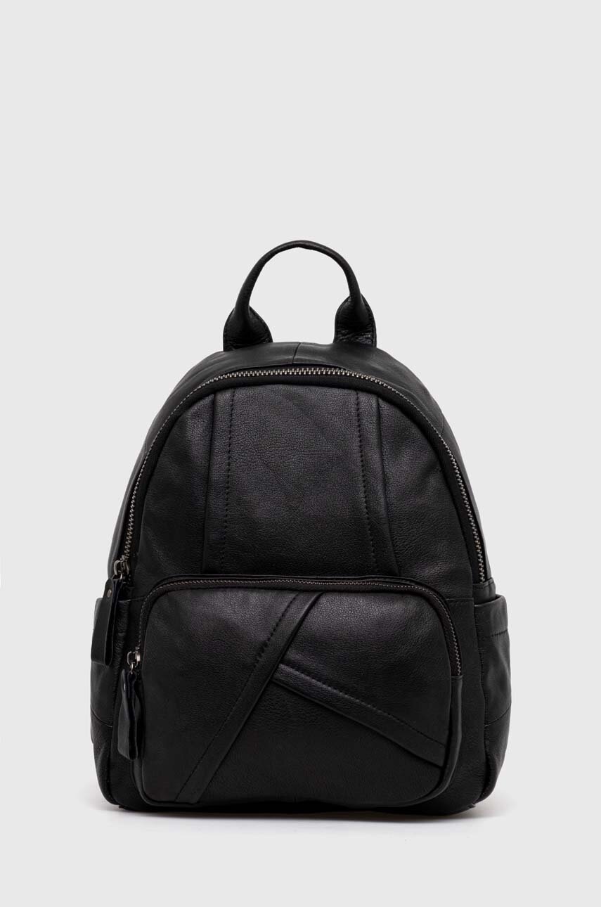 

Кожена раница Answear Lab в черно малък размер с изчистен дизайн, Черен