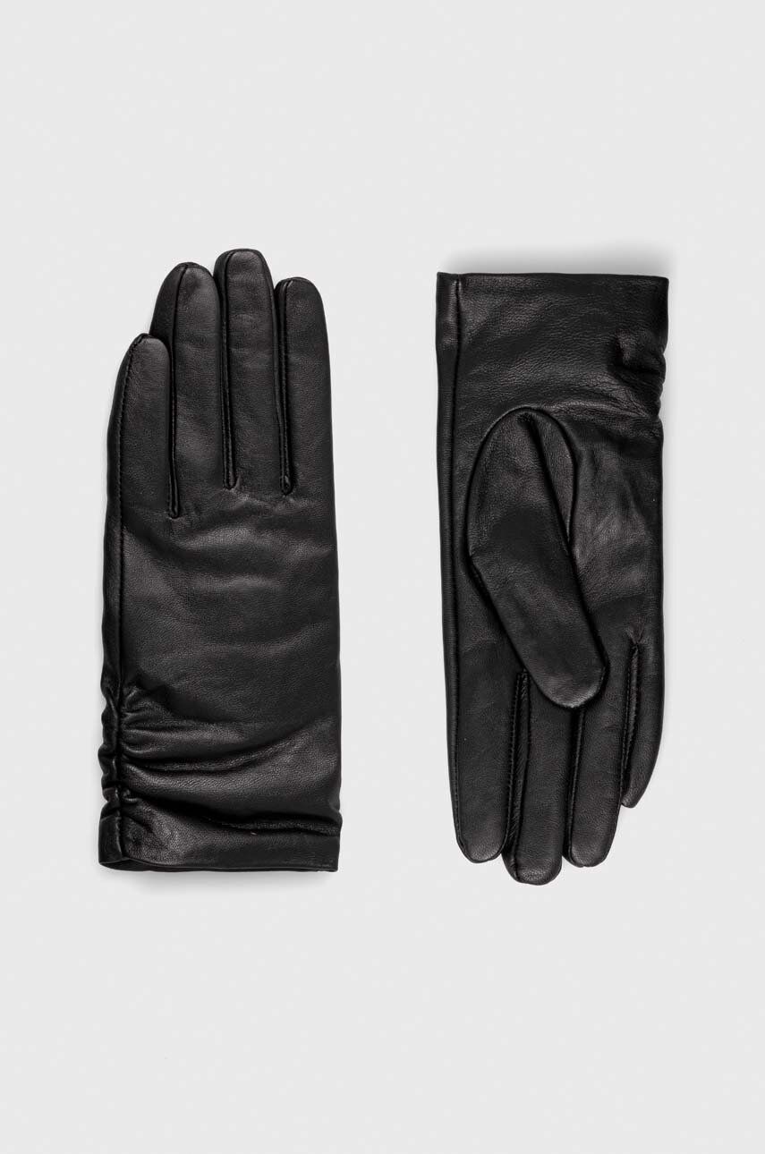 Levně Kožené rukavice Answear Lab dámské, černá barva