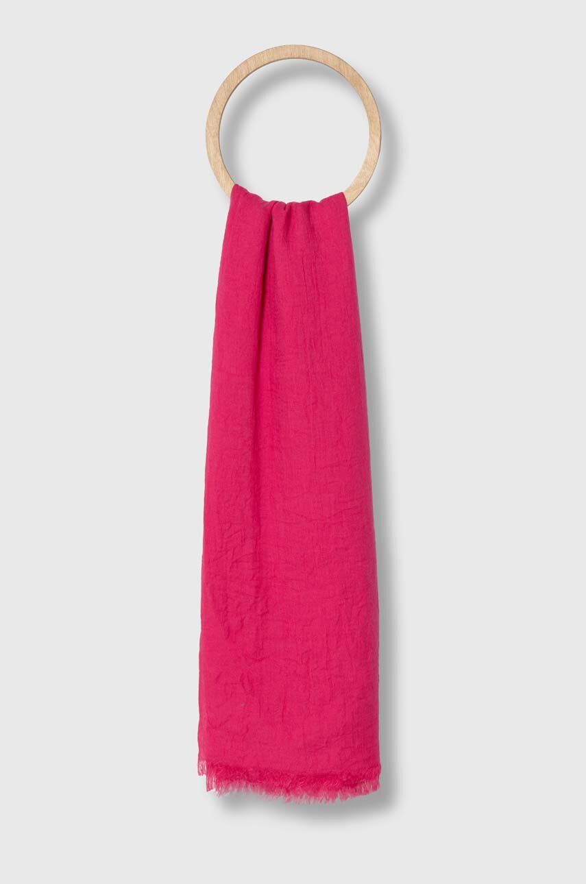 Levně Šátek Answear Lab růžová barva, hladký