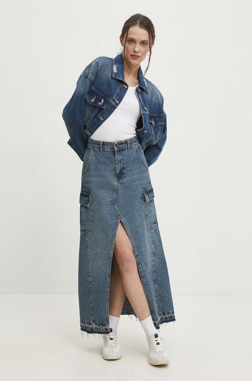 Answear Lab fusta jeans maxi, drept