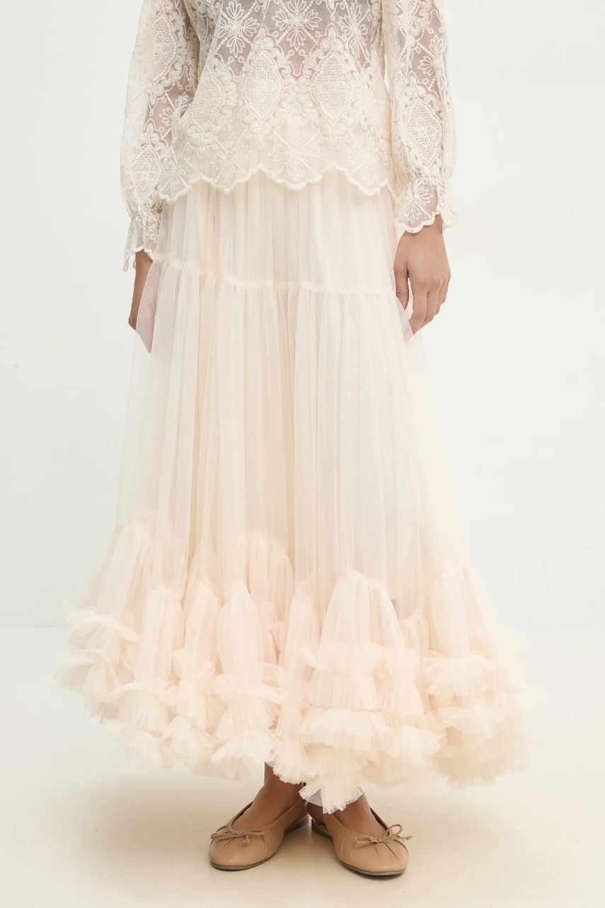 Answear Lab fusta culoarea bej, maxi, evazati Answear Lab fusta culoarea bej, maxi, evazati