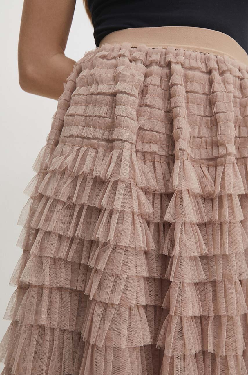 Φούστα Answear.LAB χρώμα: μπεζ φωτογραφία