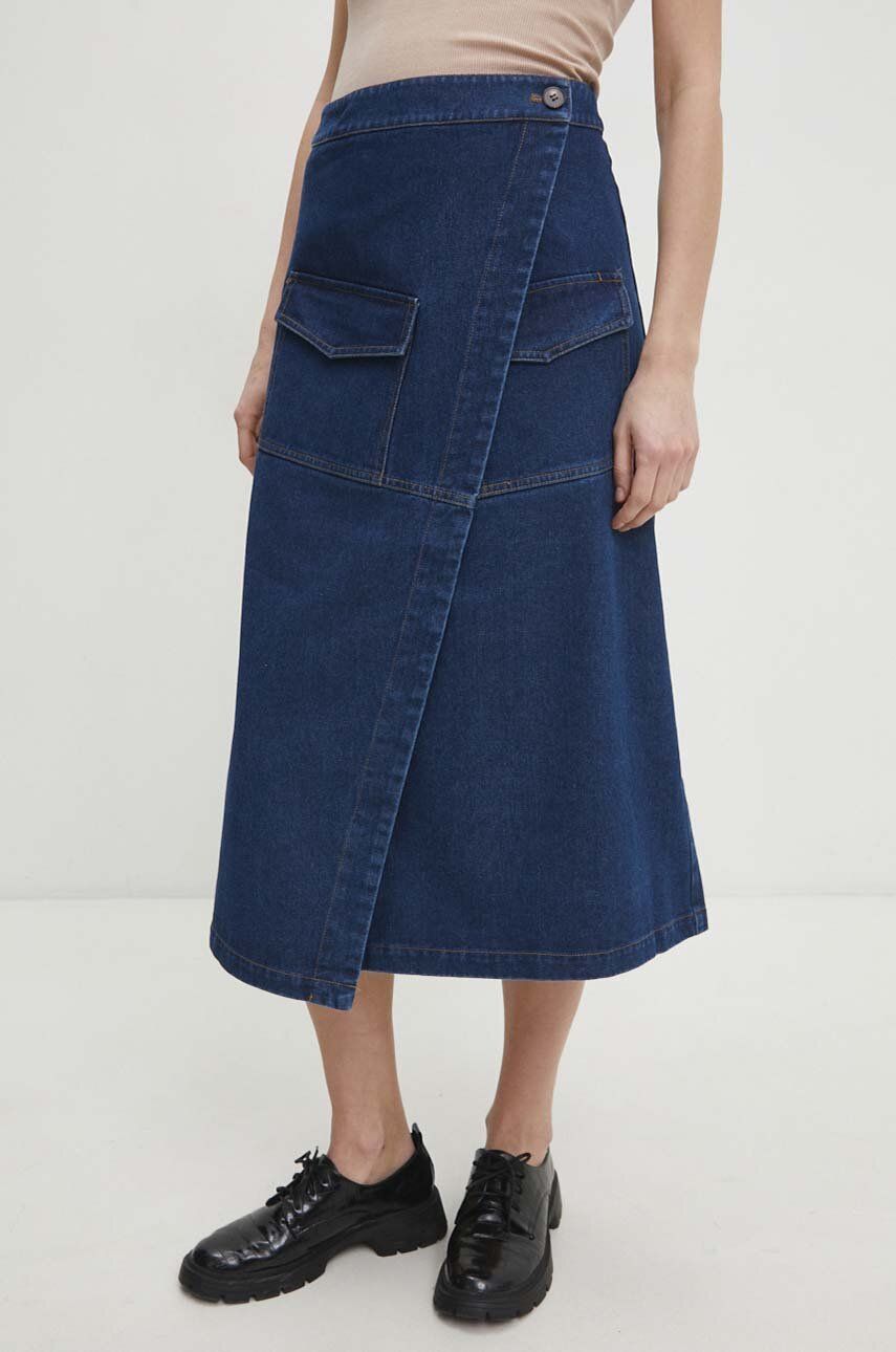 E-shop Džínová sukně Answear Lab midi, áčková