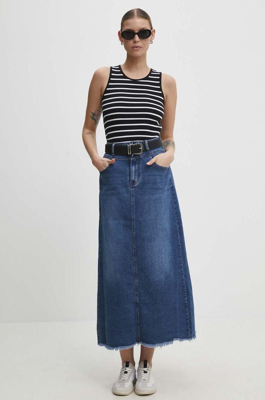 Answear Lab fusta jeans maxi, drept