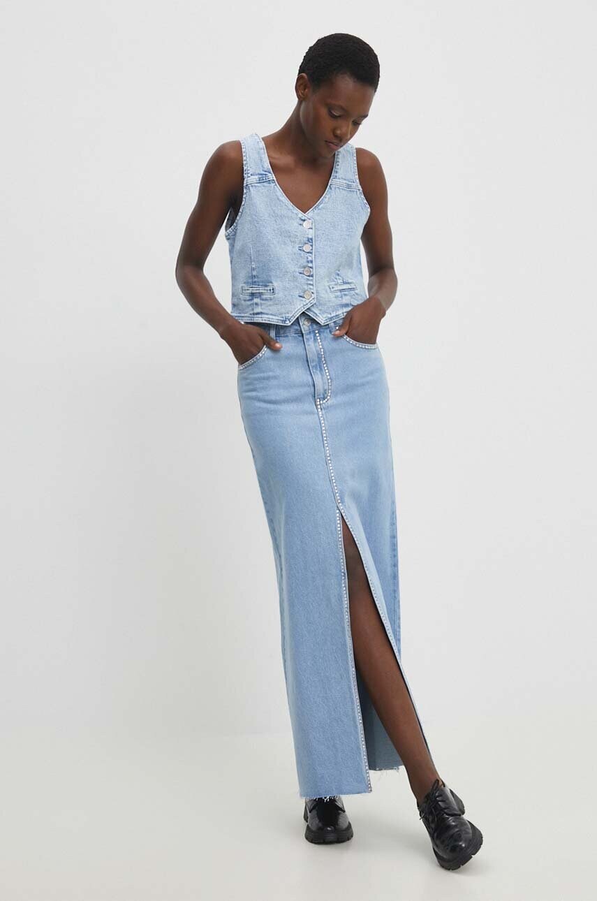 Answear Lab fusta jeans maxi, drept