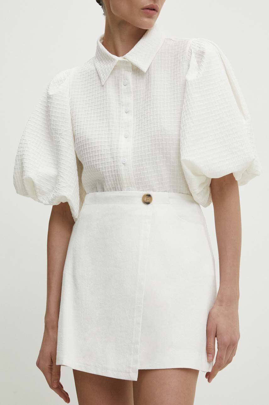 Levně Bavlněná sukně Answear Lab bílá barva, mini, áčková