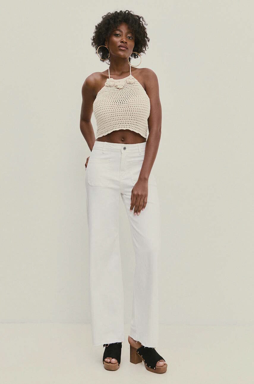 Answear Lab jeans femei, culoarea alb