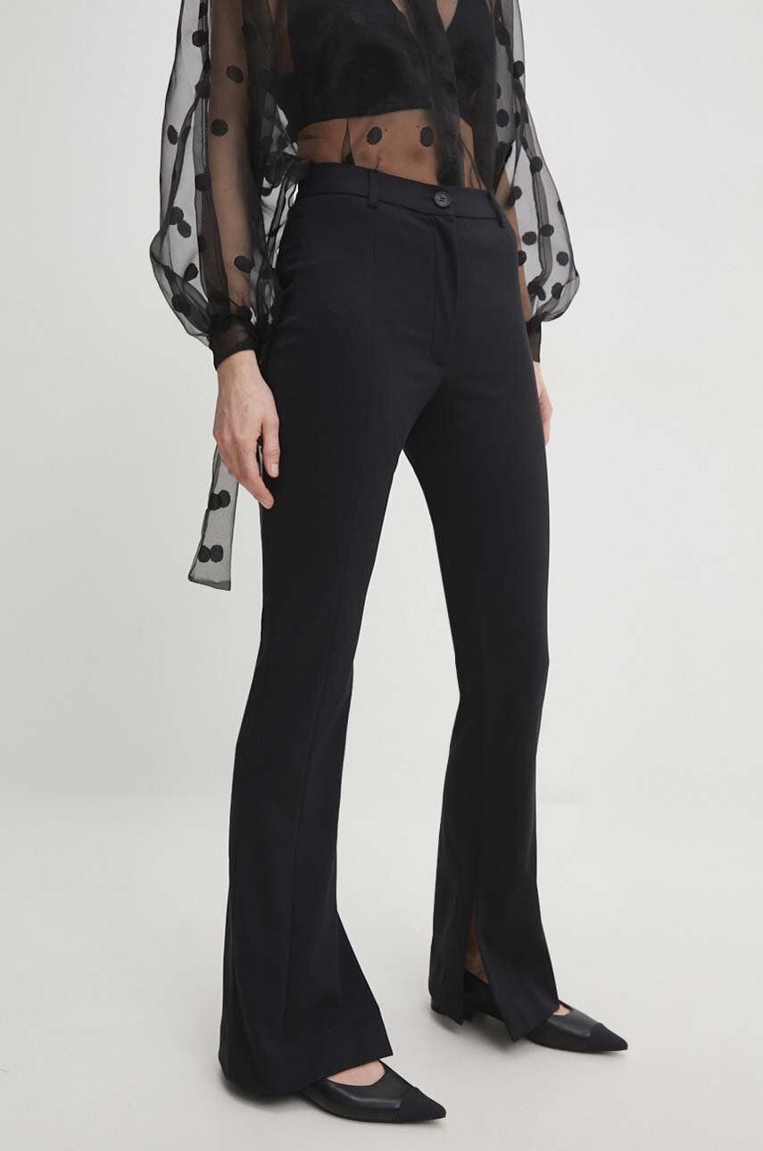 Levně Kalhoty Answear Lab dámské, černá barva, přiléhavé, high waist