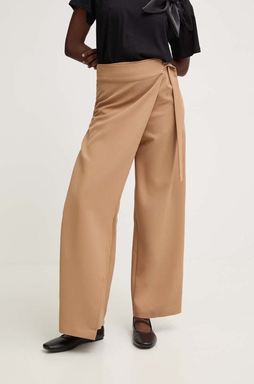 Answear Lab fustă-pantalon culoarea alb, lat, high waist Answear Lab fustă-pantalon culoarea alb, lat, high waist