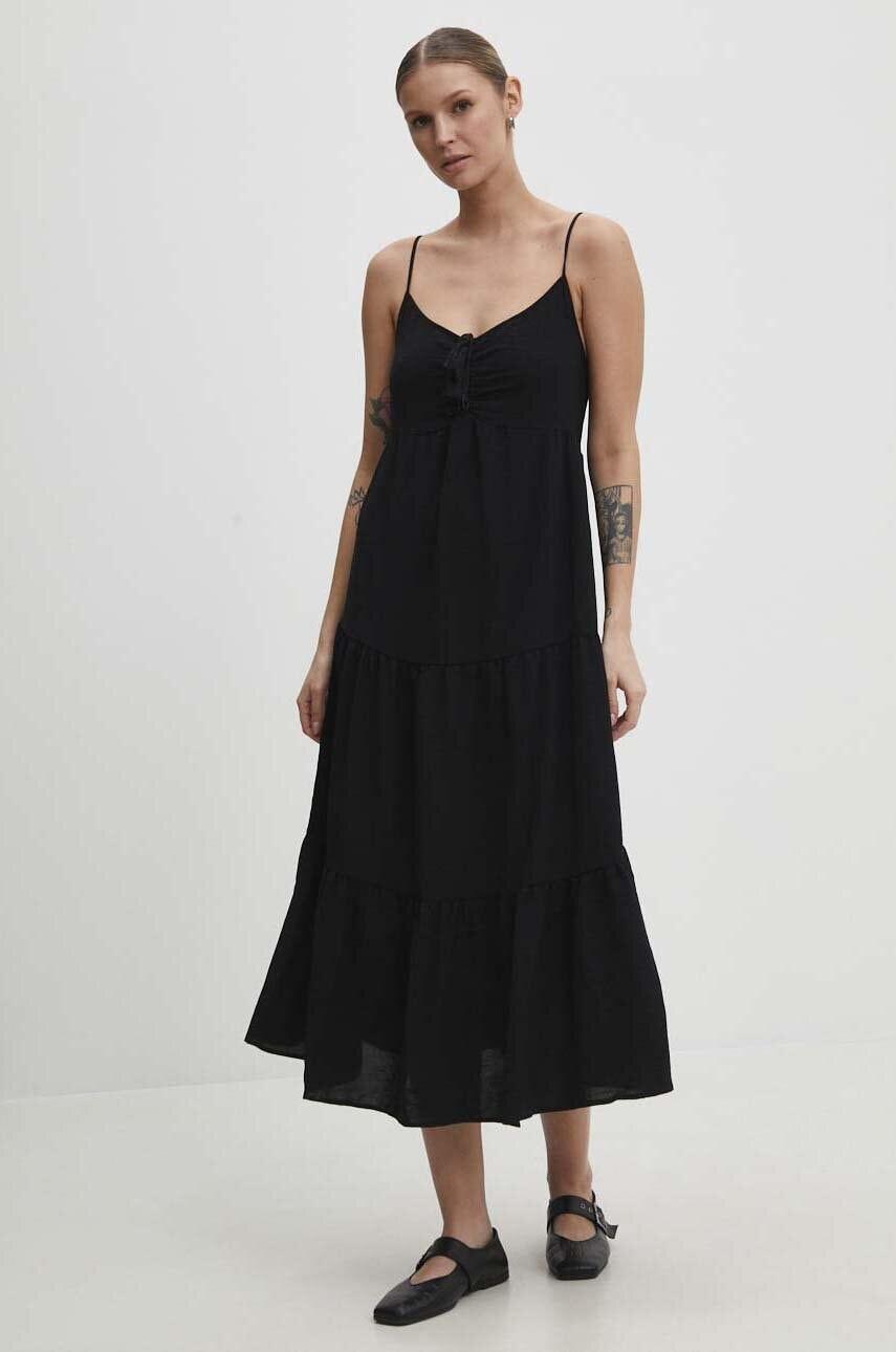 Answear Lab rochie culoarea negru, maxi, evazati