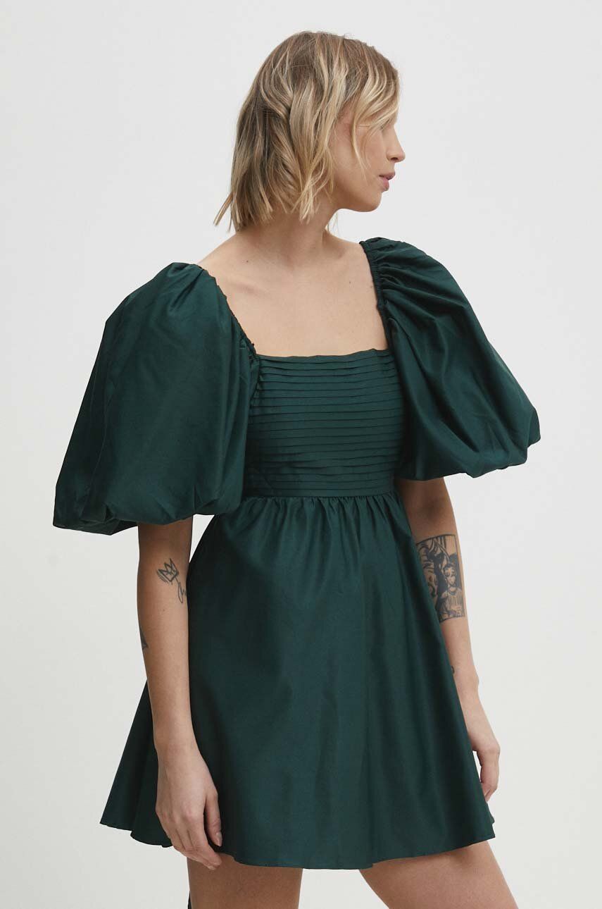 Answear Lab rochie culoarea verde, mini, evazati