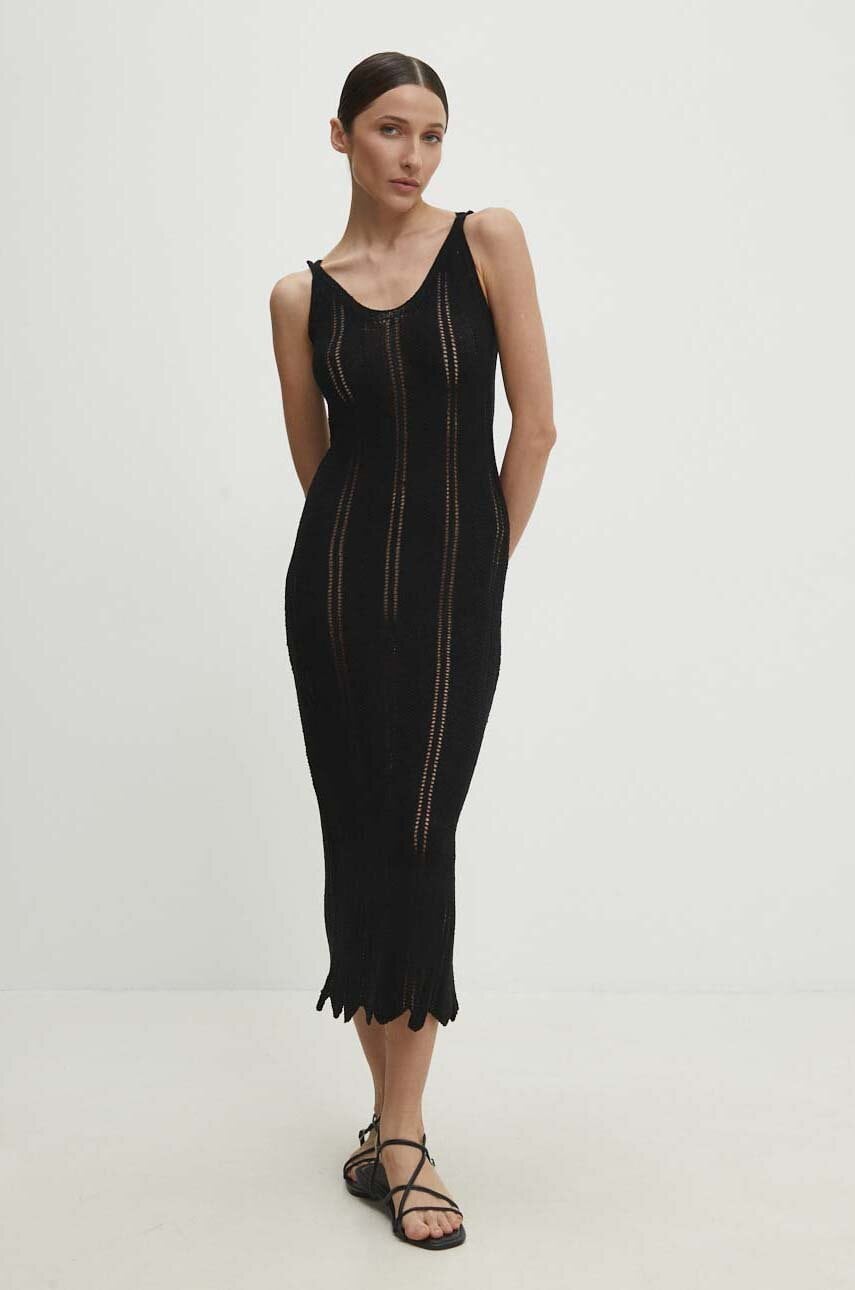 Answear Lab rochie culoarea negru, maxi, mulata - WW24 SSD03C 99X F1 Answear Lab rochie culoarea negru, maxi, mulata