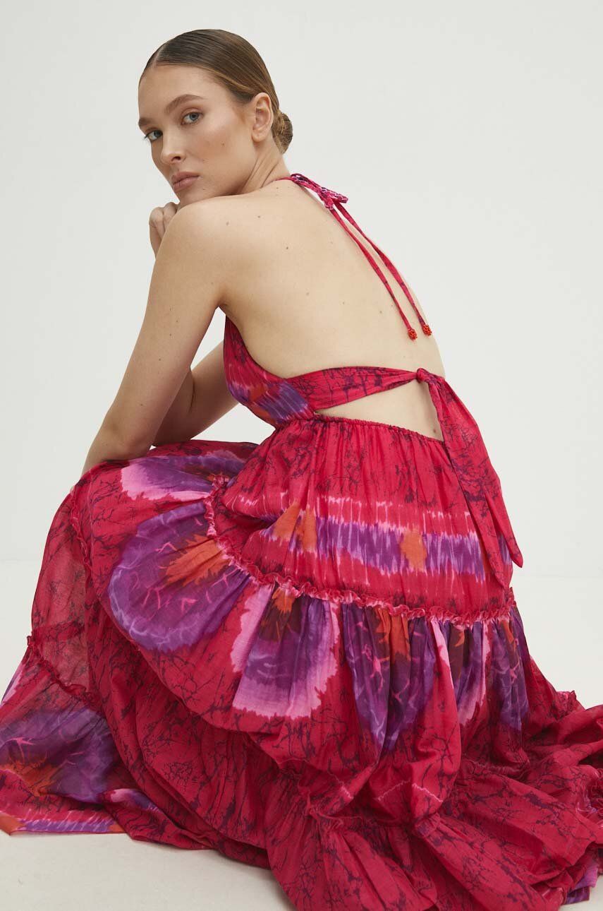 Levně Bavlněné šaty Answear Lab růžová barva, maxi