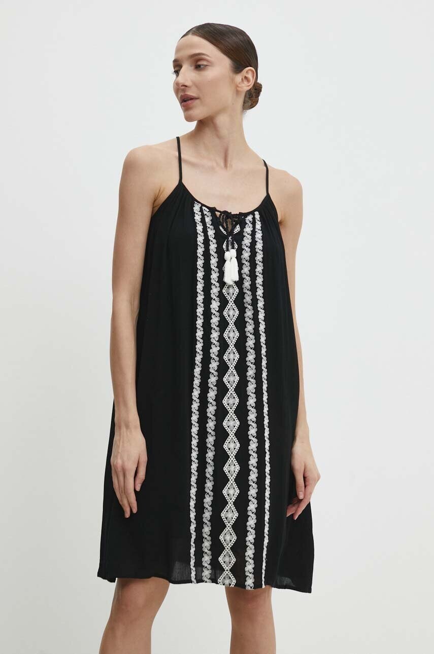Answear Lab rochie culoarea negru, mini, evazata