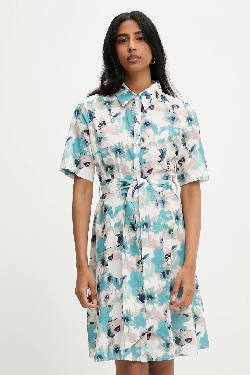 Answear Lab rochie din bumbac culoarea turcoaz, mini, evazati