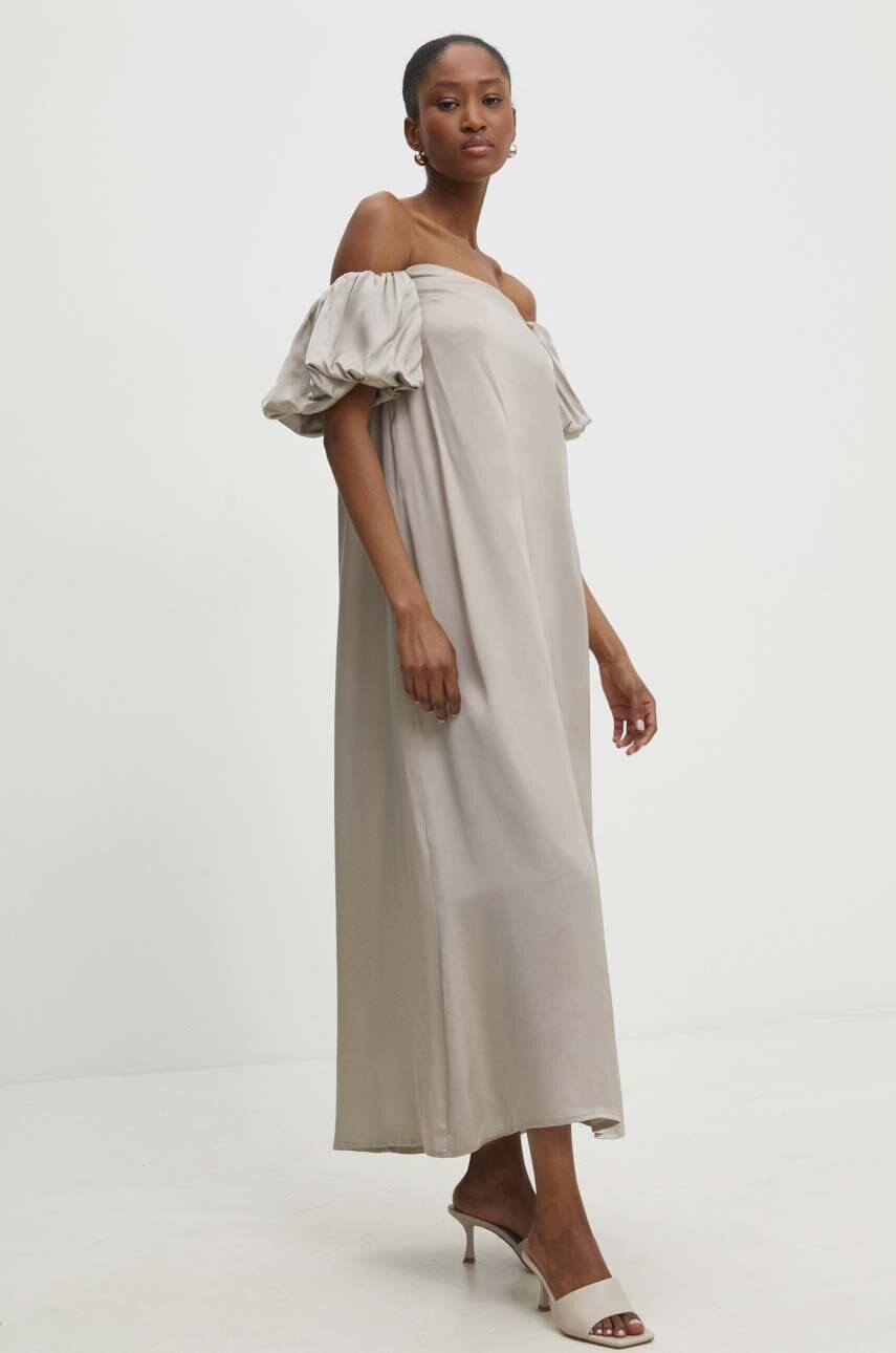 Answear Lab rochie culoarea bej, mini, evazată