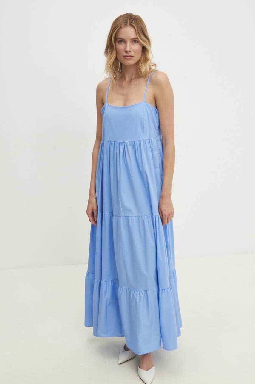 Answear Lab rochie din bumbac maxi, evazati Answear Lab rochie din bumbac maxi, evazati