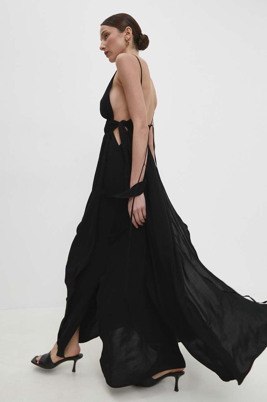 Answear Lab rochie culoarea negru, maxi, evazată