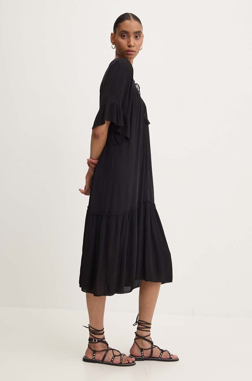 Answear Lab rochie culoarea negru, midi, evazati