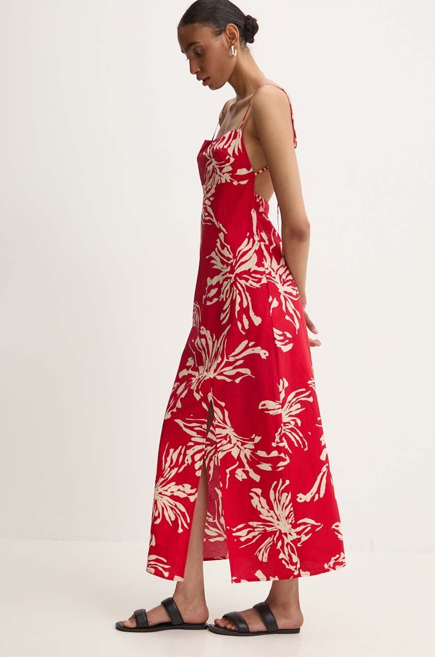 Answear Lab rochie din bumbac culoarea rosu, maxi, evazată