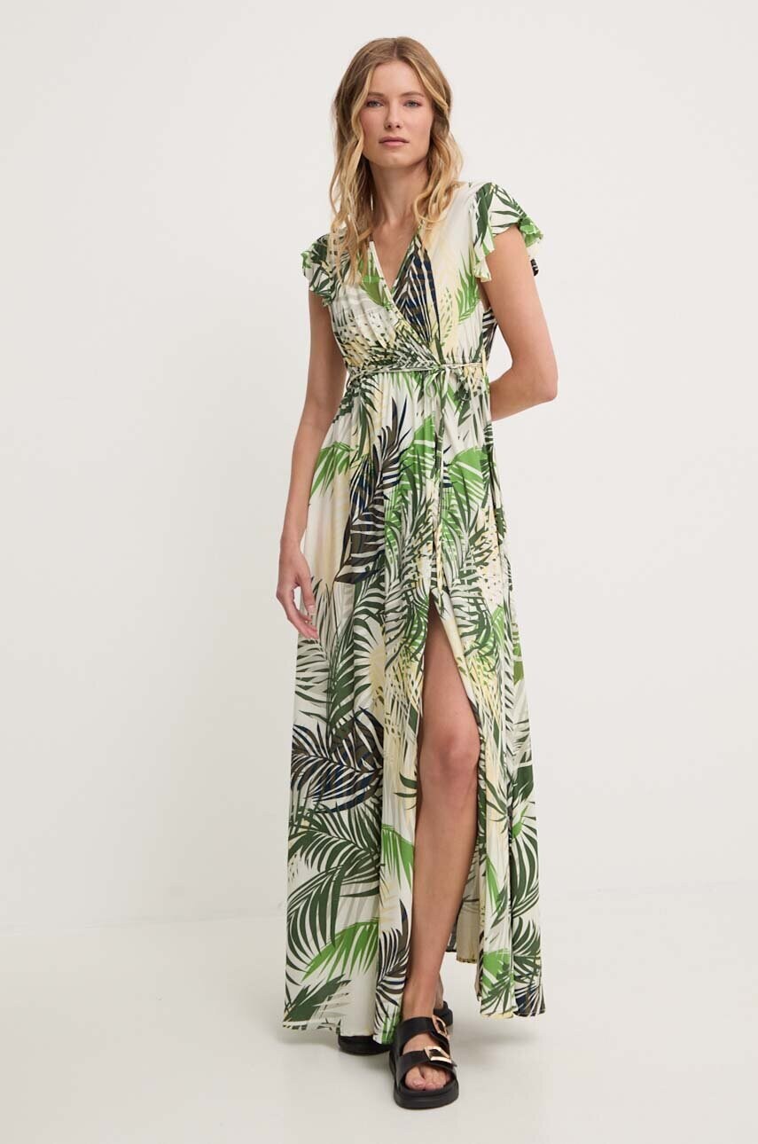 Answear Lab rochie culoarea verde, maxi, evazati