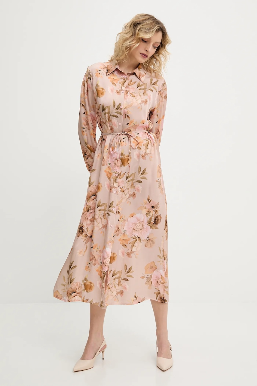 Answear Lab rochie culoarea roz, midi, drept