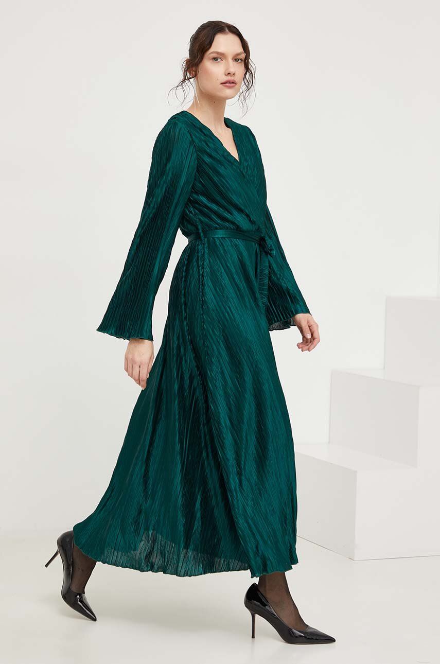 Answear Lab rochie culoarea verde, maxi, evazati