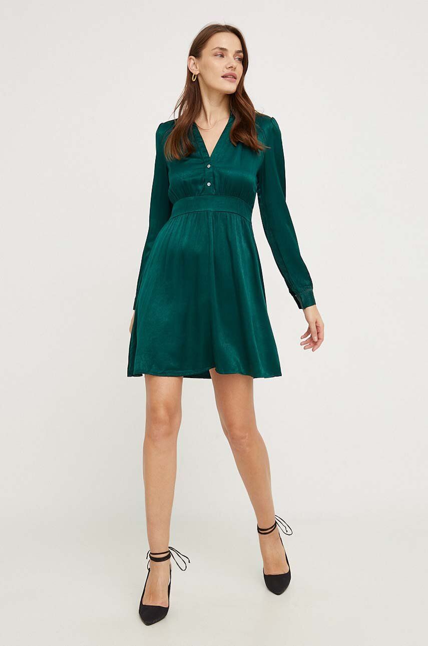 Answear Lab rochie culoarea verde, mini, evazati