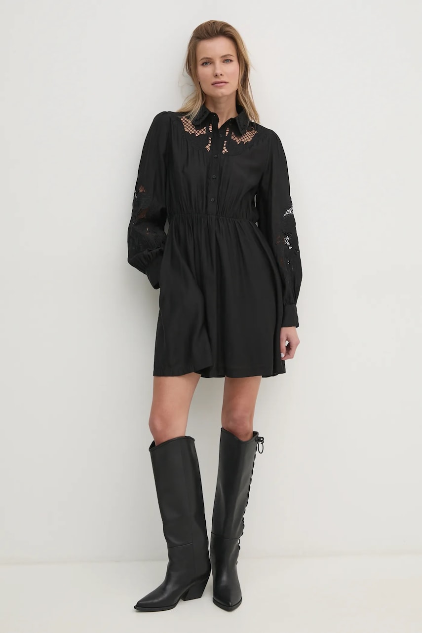 Answear Lab rochie culoarea negru, mini, evazati Answear Lab rochie culoarea negru, mini, evazati