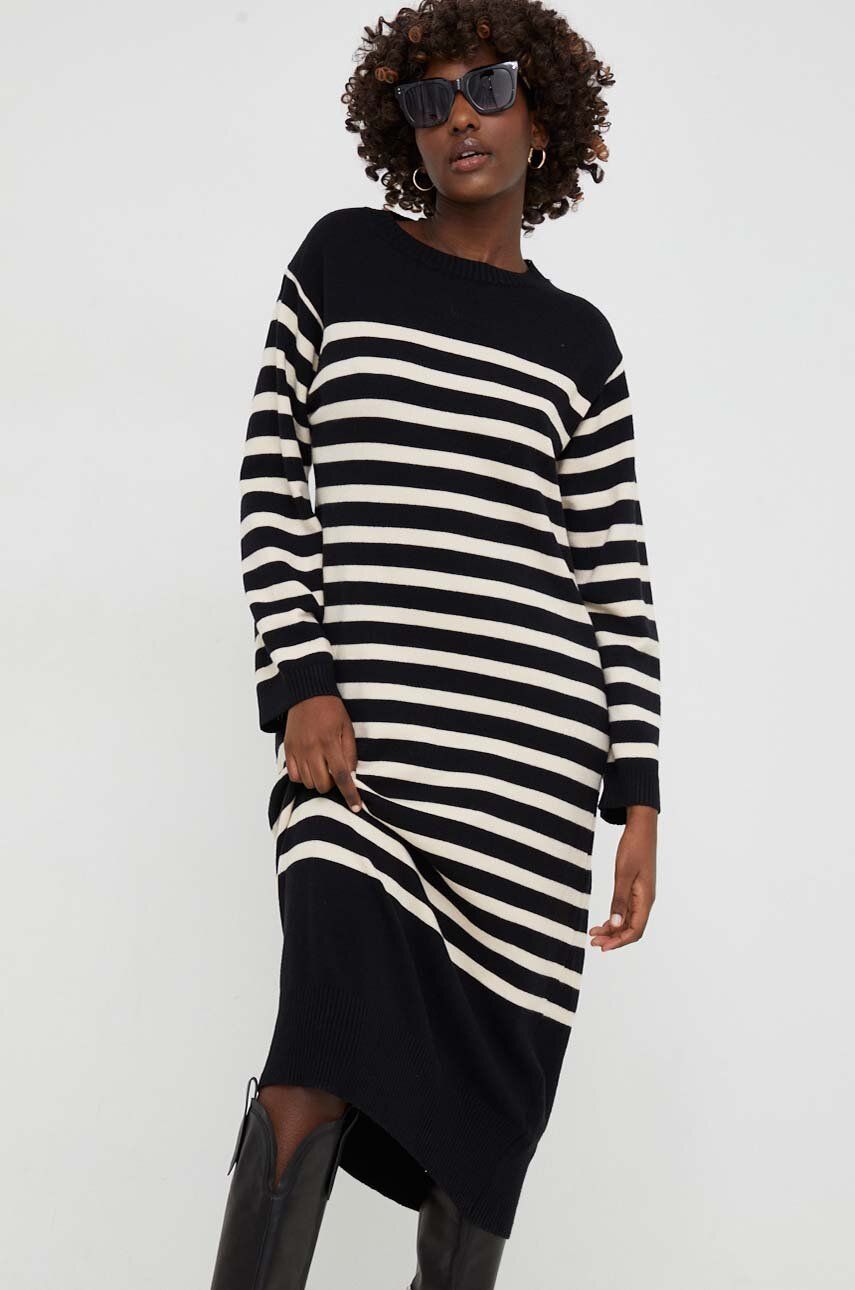 Сукня Answear Lab колір чорний midi oversize