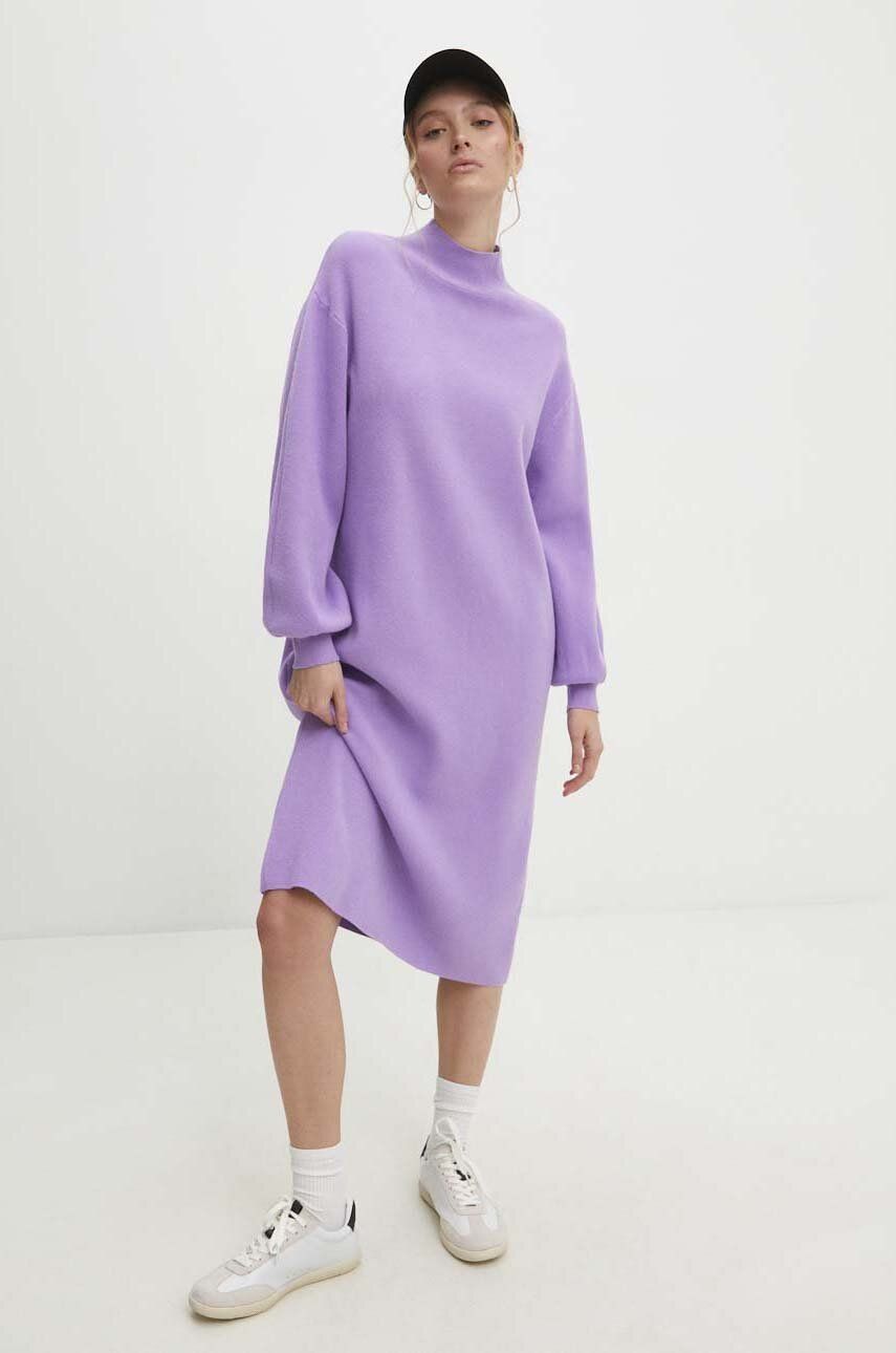 Šaty Answear Lab fialová barva, mini, oversize