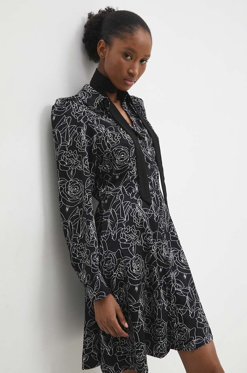 Answear Lab rochie culoarea negru, mini, evazati Answear Lab rochie culoarea negru, mini, evazati