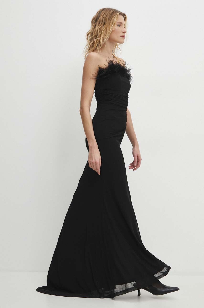 Answear.LAB sukienka kolor czarny maxi dopasowana