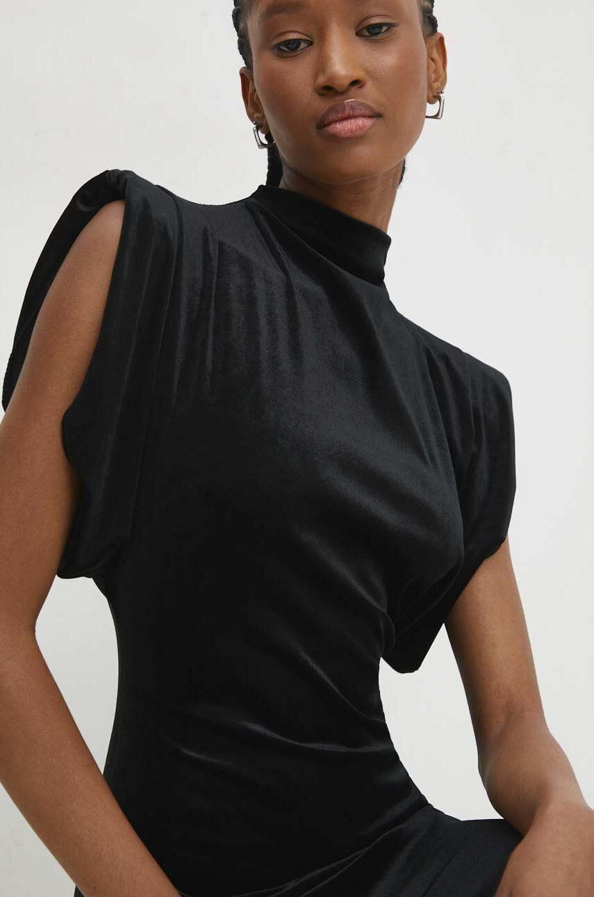 Answear Lab rochie de catifea culoarea negru, mini, drept