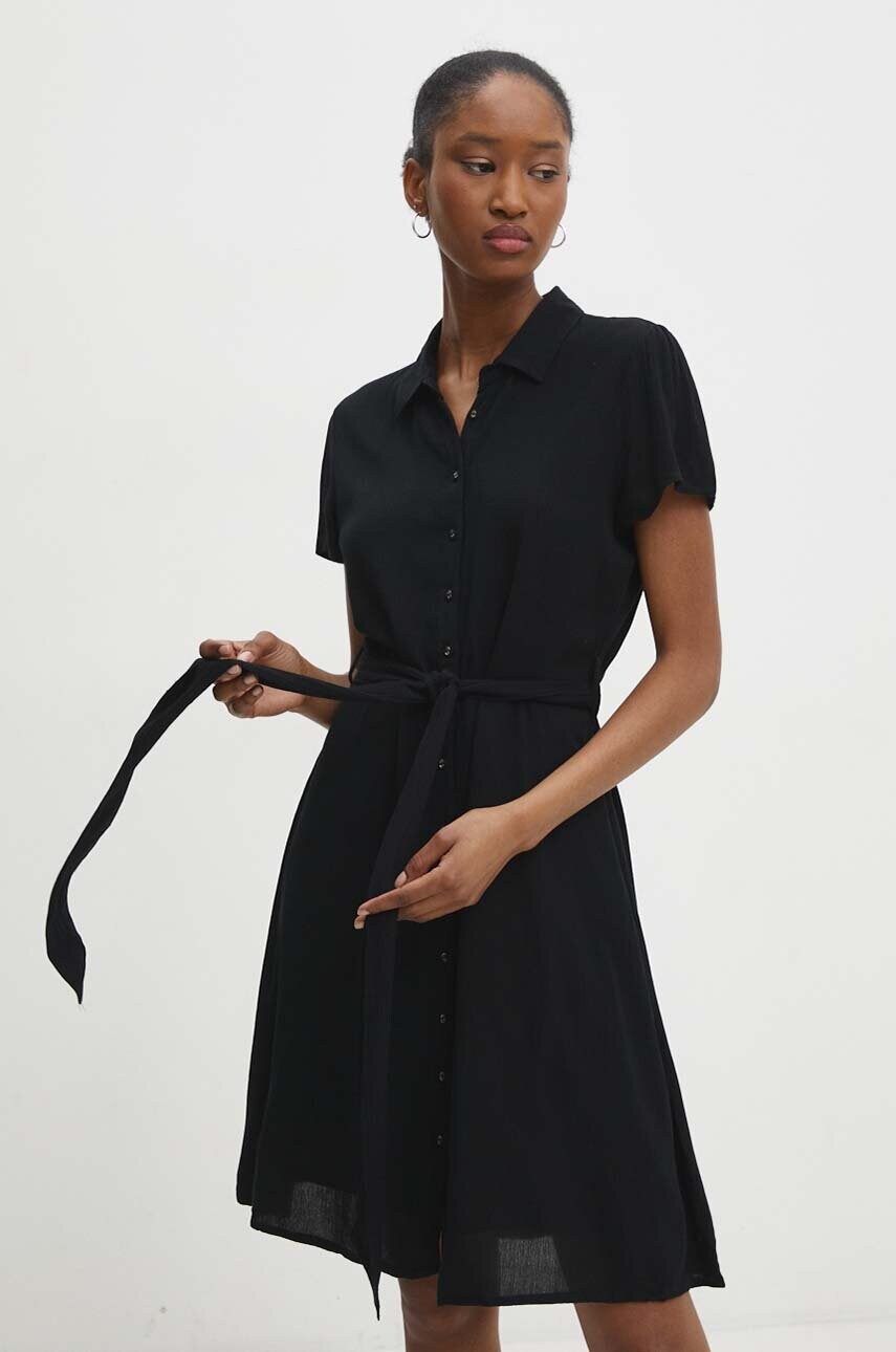 Answear Lab rochie culoarea negru, mini, evazată