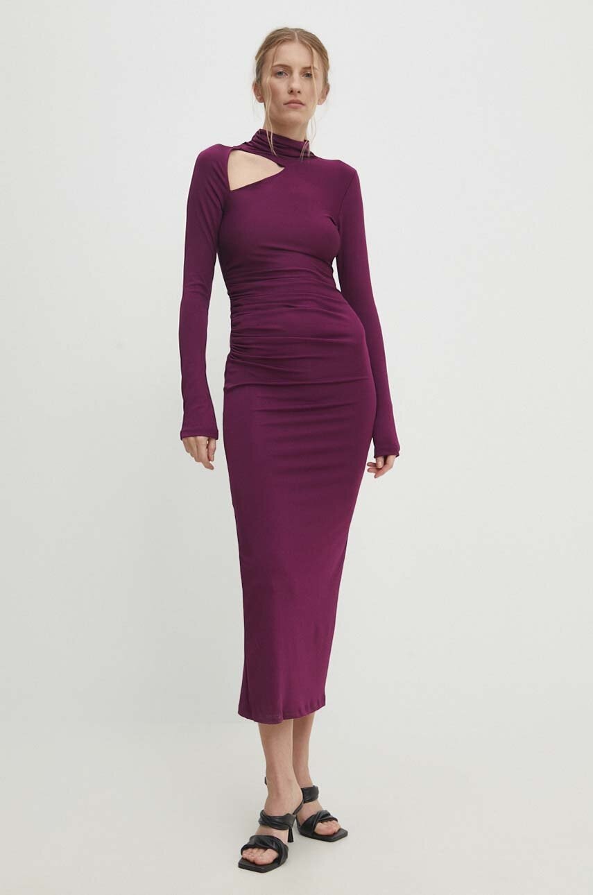 Answear Lab rochie culoarea violet, maxi, mulata