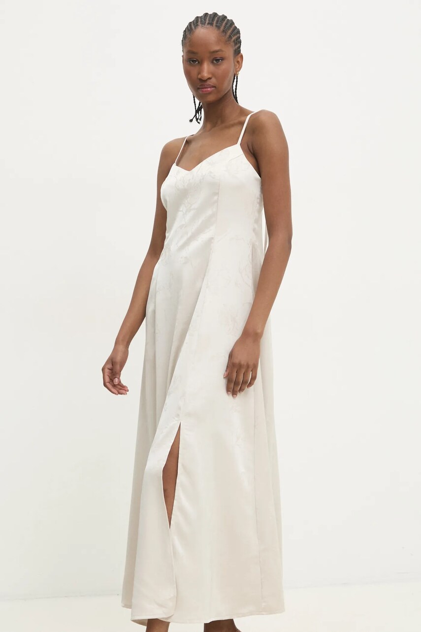 Answear Lab rochie culoarea bej, maxi, evazată