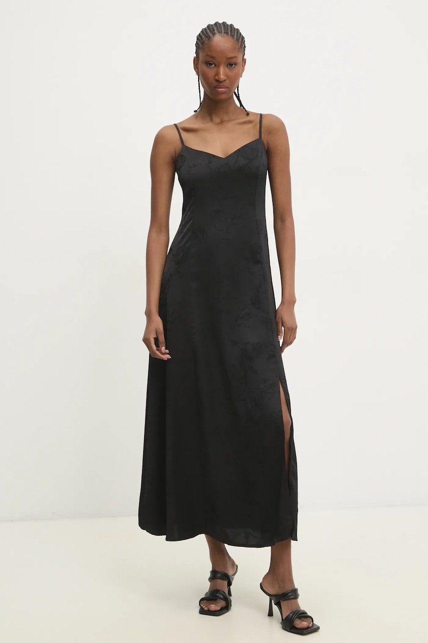 Платье Answear Lab цвет чёрный maxi расклешённая Платье Answear Lab цвет чёрный maxi расклешённая