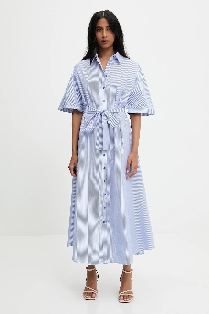 Answear Lab rochie culoarea verde, maxi, evazată