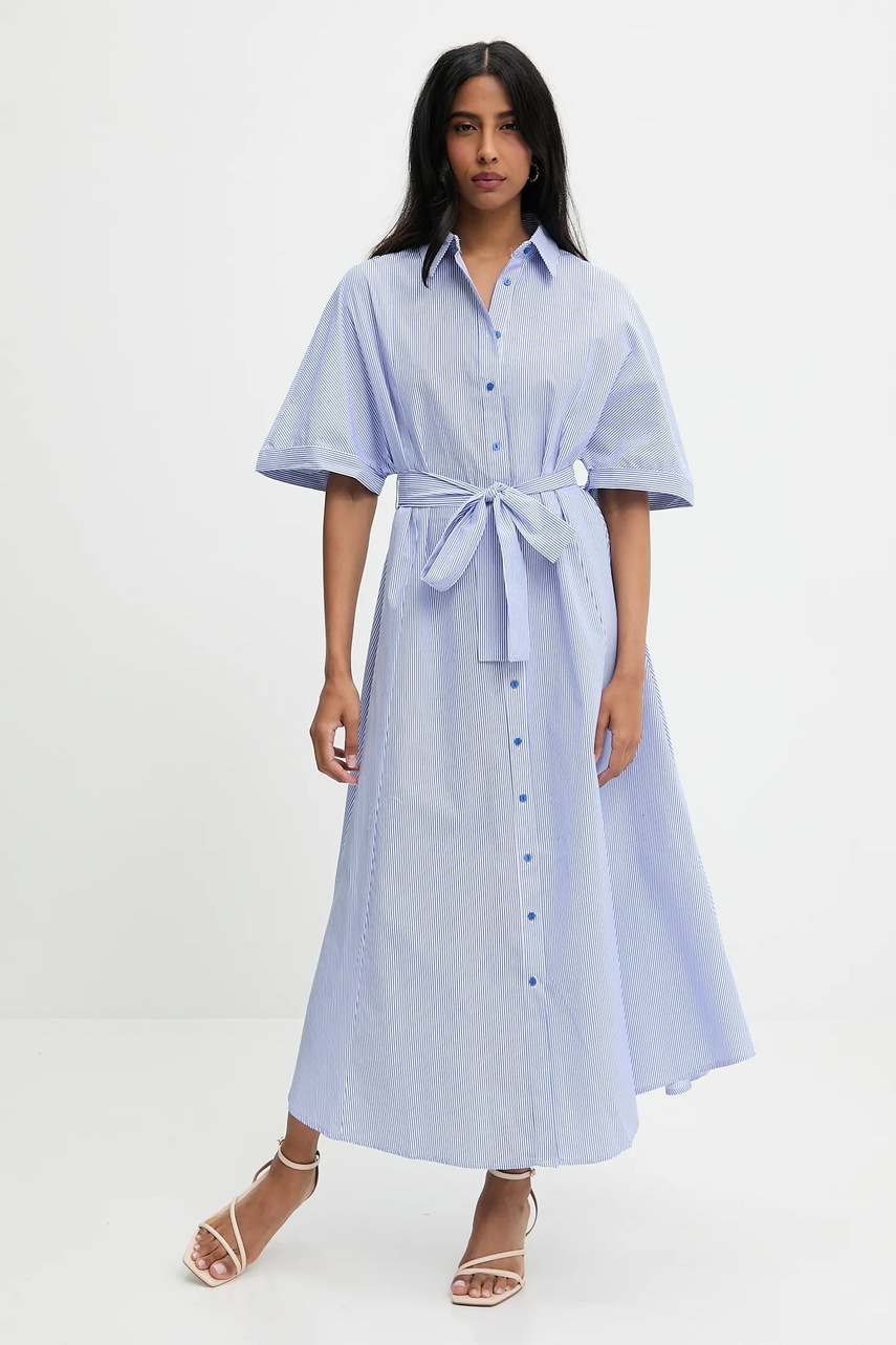 Платье Answear.LAB цвет зелёный maxi расклешённая