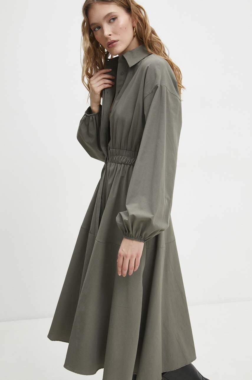 Answear Lab rochie culoarea verde, midi, evazati - WW24 SUD07O 87X F1 Answear Lab rochie culoarea verde, midi, evazati